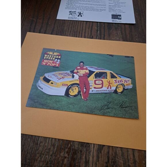Nascar Other - Vintage 1990 Ben Hess NASCAR Driver Card Texas Pete WSMP Western Steer 6x9